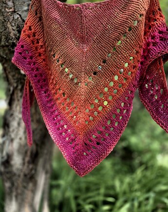 Sycylijska pomarańcza / chustka, agat handmade
