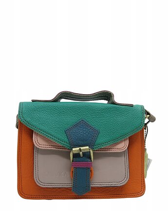 Torebka damska skórzana listonoszka kolorowa rączka regulowany pasek OLIVKA, Olivka Warsaw