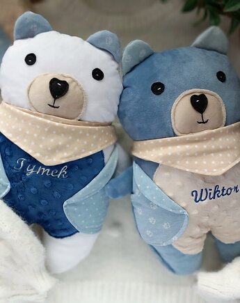 Wyjątkowa przytulanka PODUSZKA MISIO MIŚ  minky HAFT imię dziecka, Atelier Liliputki