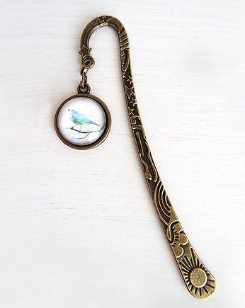 Zakładka do książki - Turkusowy ptaszek - brąz, yenoo