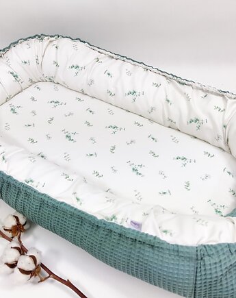 Kokon niemowlęcy z wyjmowanym materacem, kokon w listki eukaliptusa, Enitka Sweet Baby Room