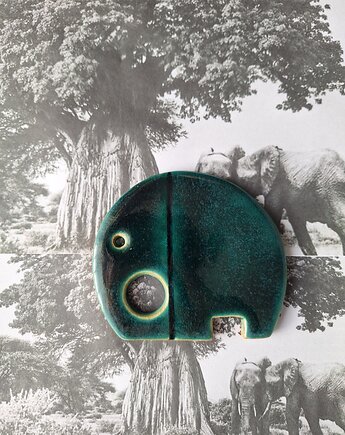 Słoń ceramiczny płaskorzeźba, Wooden Love