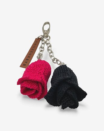 Brelok Dwie Róże - Amarant i Czerń, Frozen Keys