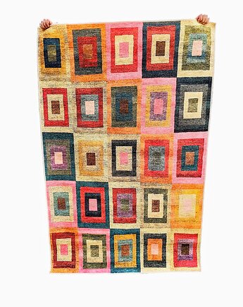Dywan Nowoczesny Geometryczny w Kwadraty Unikat 120x180 cm Kolorowy, Nilla Home