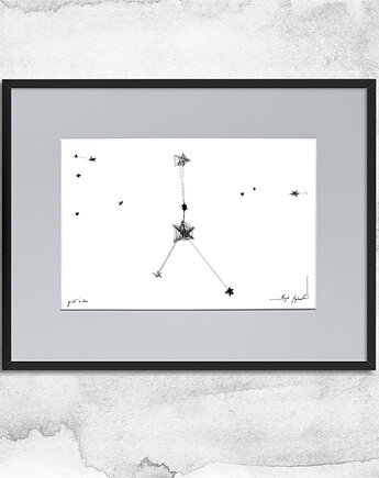 Oprawiona grafika zodiak Rak, Maja Gajewska