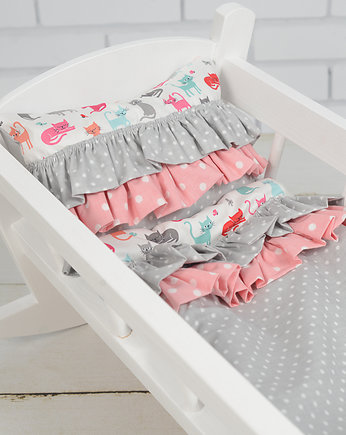Drewniana Kołyska dla lalek Pościel EKO, LalaShop