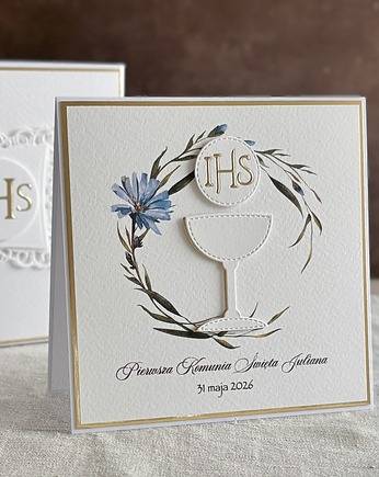 Kartka na komunię z pudełkiem i kopertą, 104, Anna Art and Crafts