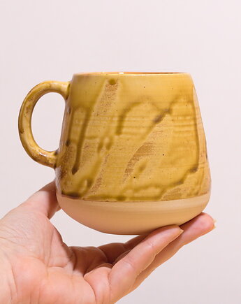 Prosty Większy Kubek (400ml) - złoty liść, Koło i Piec