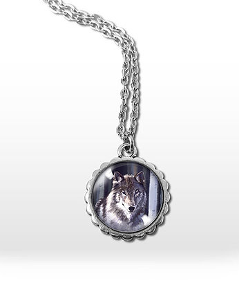 Medalion, naszyjnik - Szary wilk - mały, yenoo