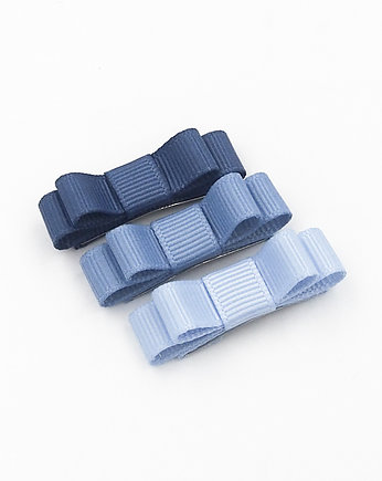Spinki do włosów Mini Basic Bow Blue Little Flowers, Momilio