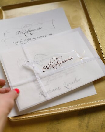 Kaligrafia: personalizowane podziękowanie pisane ręcznie atramentem, Annagrafia