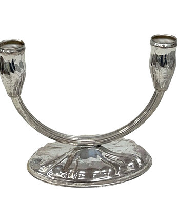 Świecznik Art Deco dwuramienny, plater posrebrzany, lata 20./30., Good Old Things