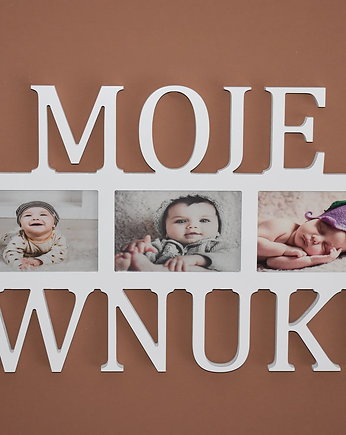 Multirama ramka na zdjęcia z napisem Moje Wnuki mdf 3 zdjęcia, Wajdrew