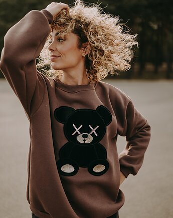 Bluza oversize Mocha Teddy dla mamy i taty, BejbiStory