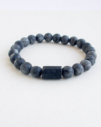 Turmalin i larvikit 8 mm Bransoletka, galeria nuit