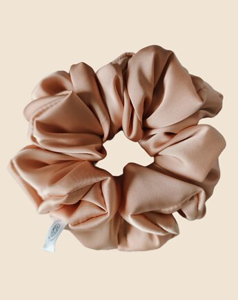 Satynowa gumka satynowa scrunchie owijka frotka złoty beż MAXI, Capillum