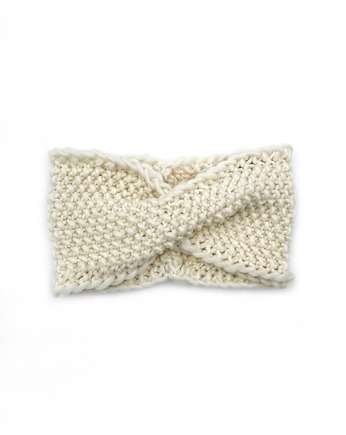 Biała miękka wełniana opaska przejściowa, Holy Alpaca Knit