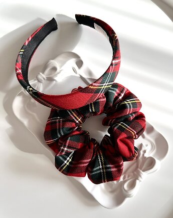 Płaska opaska w czerwoną kratkę Mela, Volie Line