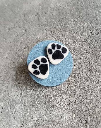 Kolczyki ceramiczne Bolesławiec łapki, biżuteria z talerzy