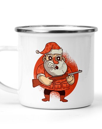 Świąteczny kubek metalowy Mikołaj gnat, Kreatywny Warsztat