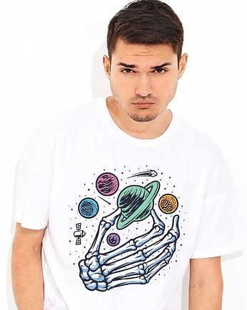 Koszulka z nadrukiem Dłoń w kosmosie, ART ORGANIC