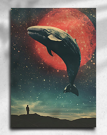 Plakat / Surrealistyczny Kolaż / Wieloryb, balance