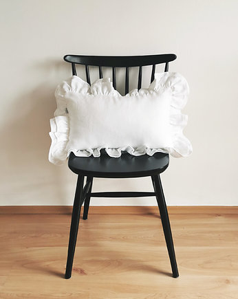 Lniana poduszka z falbanką 30x50 cm, Nukko Design