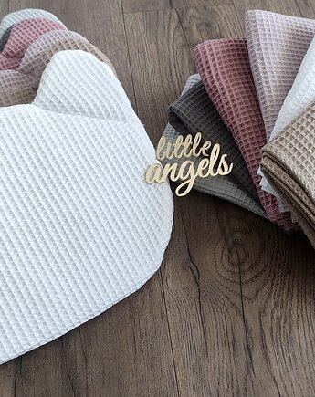Wafelkowy kocyk z poduszką miś 100x75cm (kolory), Little Angels