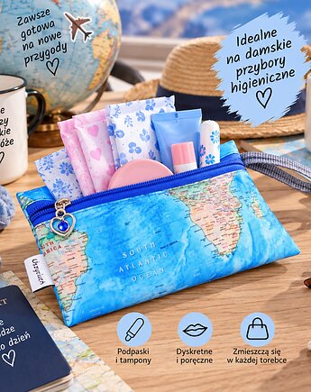 Etui do torebki etui na przybory higieniczne damskie etui mapa, Uszyciuch