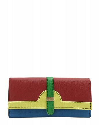 Portfel damski skórzany ze skrawków kolorowy przegródki na karty OLIVKA, Olivka Warsaw