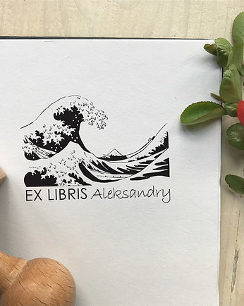 Pieczątka Ex Libris WIELKA FALA, Malu Studio