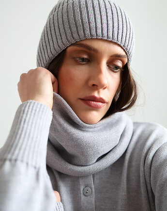 Komin Simple merino jasnoszary, Lucky HandMade