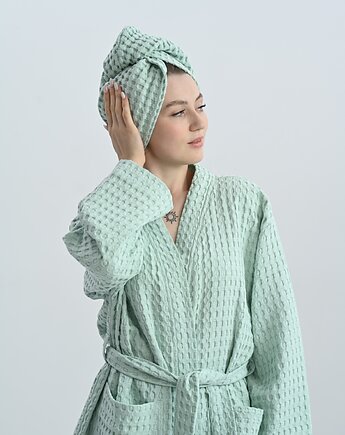 Turban kąpielowy zielony waflowy, Kokondesign