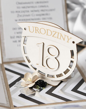 18 urodziny, exploding box, kartka 3d osiemnastka, Papiernik
