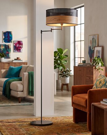 Regulowana lampa podłogowa do czytania w salonie CANCUN DUAL, LYSNE