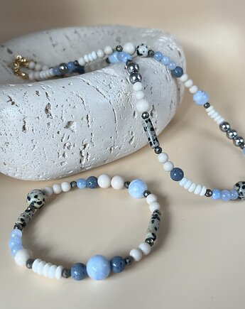 Komplet choker i bransoletka z kamieni naturalnych, Messme