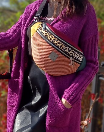 Kolorowa Nerka XL z weluru i sztruksu Nazare, sabi tatka