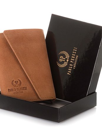 SKÓRZANY PORTFEL MĘSKI PAOLO PERUZZI ETUI RFID IN-10-CG, Paolo Peruzzi