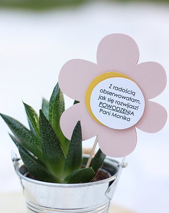 Różowy kwiatek pik. Upominek dla uczniów, papierkarnia