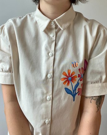Ręcznie malowana bawełniana koszula, Smol Custom
