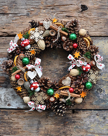 Świąteczny wianek naturalny, mamuta