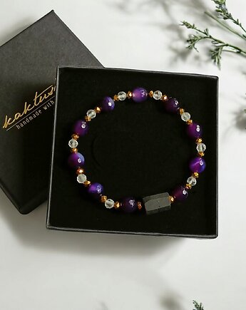 OSTATNIA! OCHRONA oczyszczenie RÓWNOWAGA : turmalin, kryształ górski, agat, kaktusia