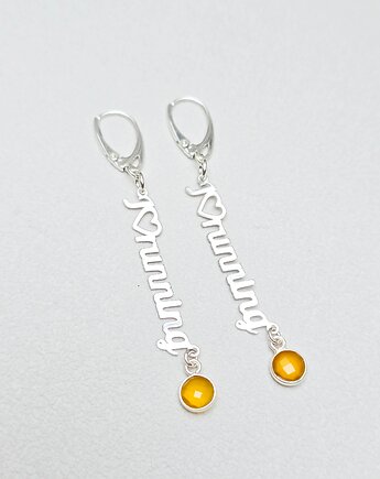 Lekkie kolczyki srebrne I Love Running, ILEA