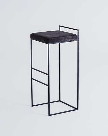 Metalowy stołek barowy hoker DISI 77cm  - szary, czarny, CustomForm