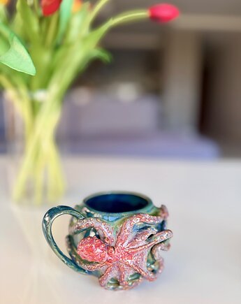 Kubek z motywem ośmiornicy., NG Autorska bizuteria ceramiczna