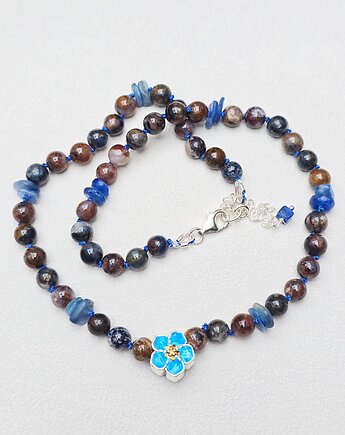 Naszyjnik Supełkowany Niezapominajka Srebro, ILEA