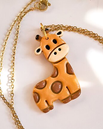 Naszyjnik z żyrafą, wisiorek z zawieszką w kształcie żyrafy, boho, Dary Rusałki