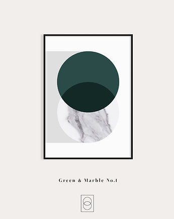 Marble 1 - nowoczesny plakat na ścianę  Marmur i zieleń, OKAZJE - Prezenty na 18 dla syna