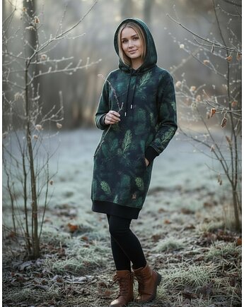 Dresowa sukienka z kapturem / długa bluza Ahankara Rozmiar M, Auri Lili