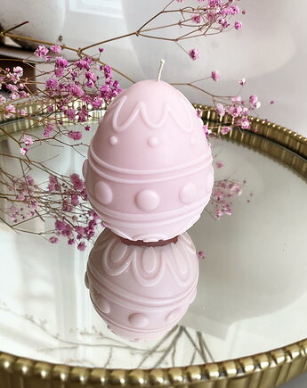 Świeca ekologiczna sojowa dekoracyjna jajko wielkanocne kolor wosku różowy, Coccola JEWELLERY